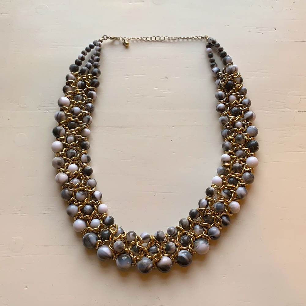 Chunky marble and gold necklace